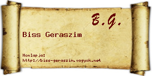 Biss Geraszim névjegykártya
